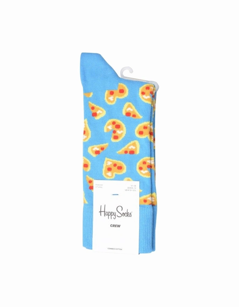 Pizza Love Socks, Blue