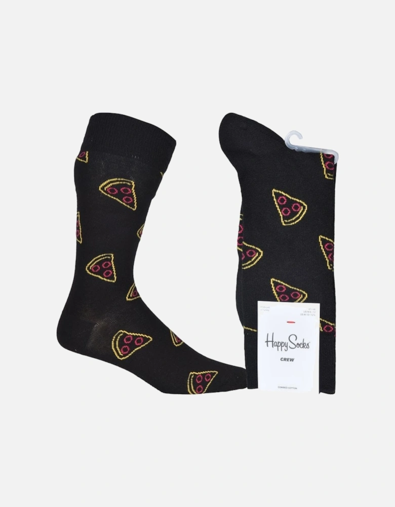 Pizza Slice Socks, Black