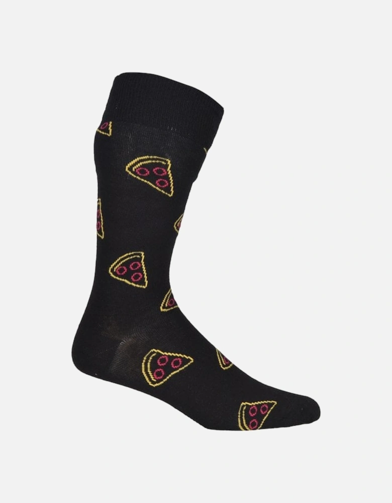 Pizza Slice Socks, Black