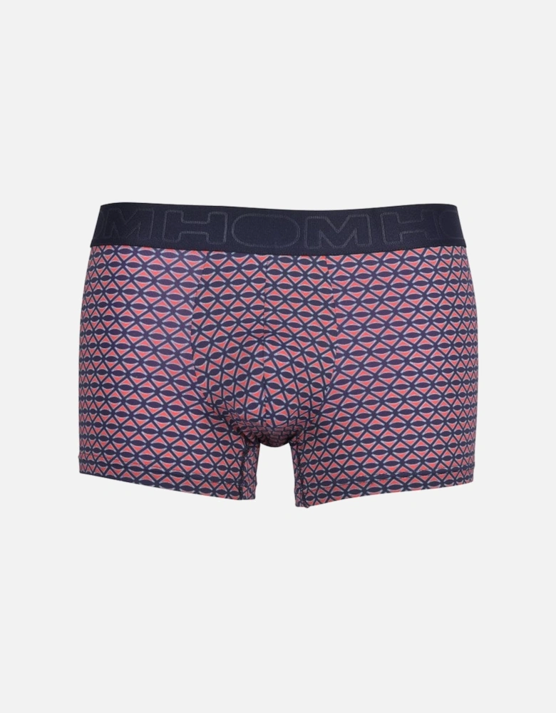 Louxor Geo Print Boxer Trunk, Navy/orange