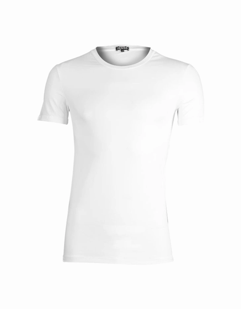 Stretch Cotton Crew-Neck T-Shirt, White