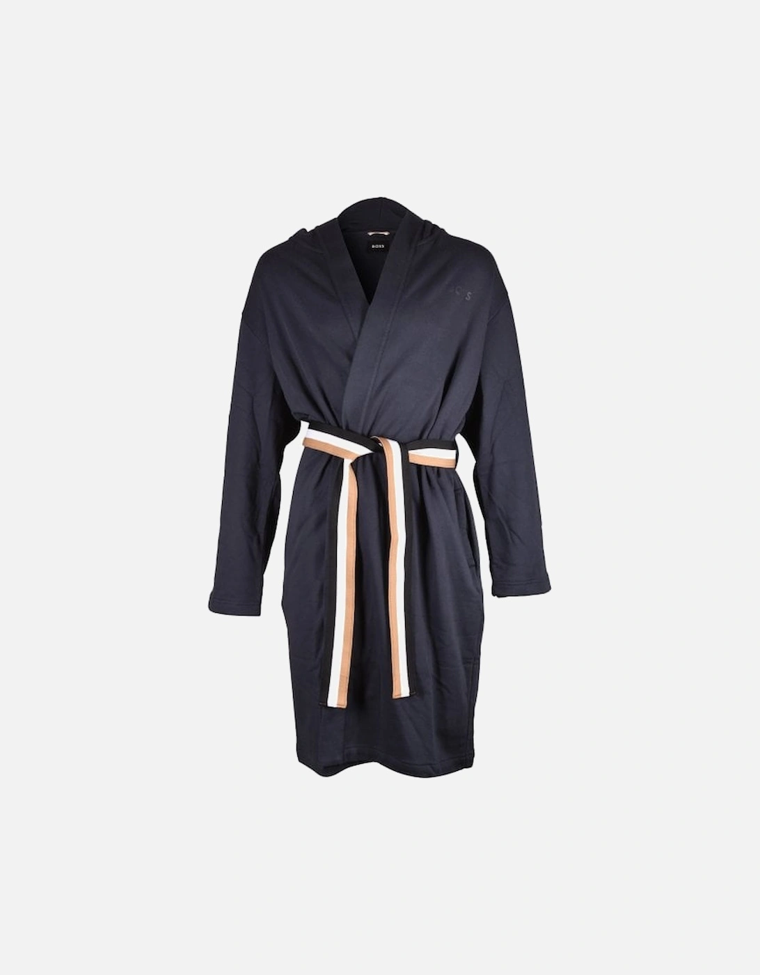 Iconic French Terry Towelling Bathrobe, Navy, 4 of 3