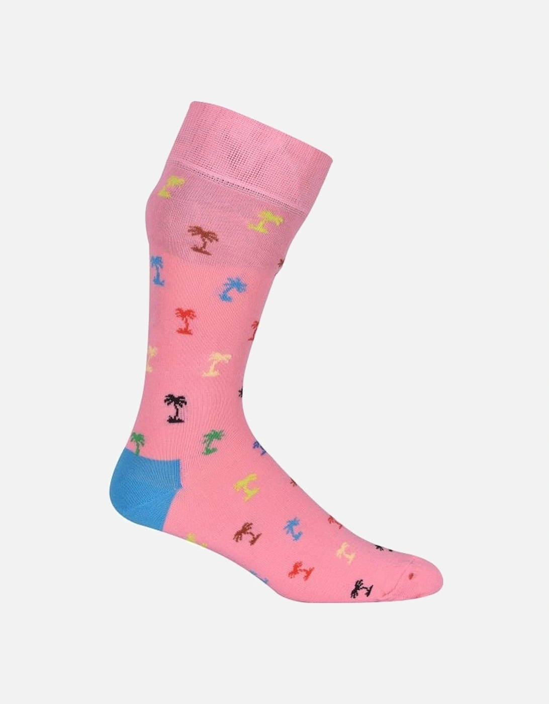 4-Pack Tropical Day Socks Gift Box, Navy/blue/pink