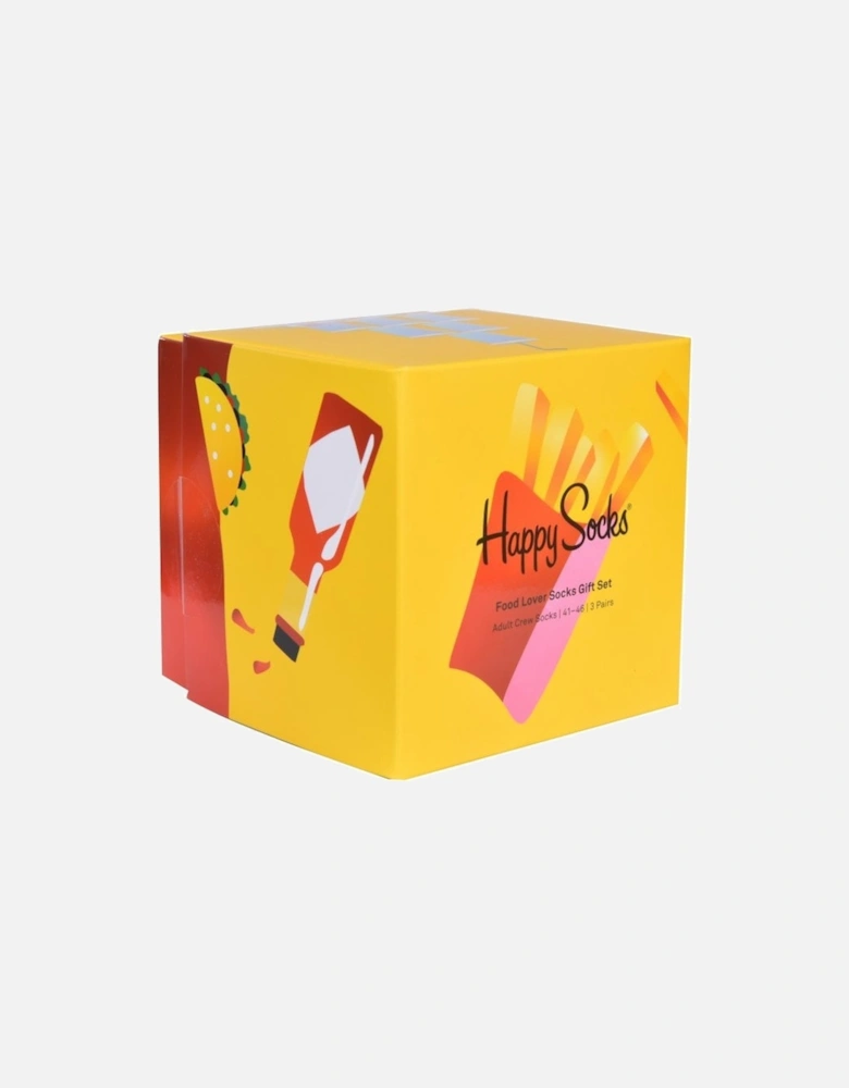 3-Pack Food Lover Socks Gift Box, Mint/White/Orange