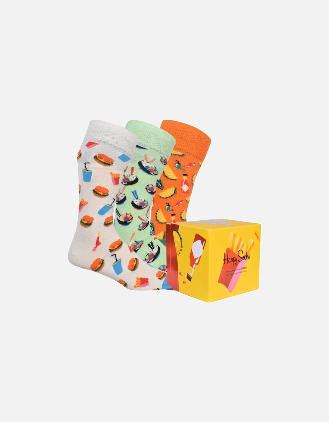 3-Pack Food Lover Socks Gift Box, Mint/White/Orange, 9 of 8