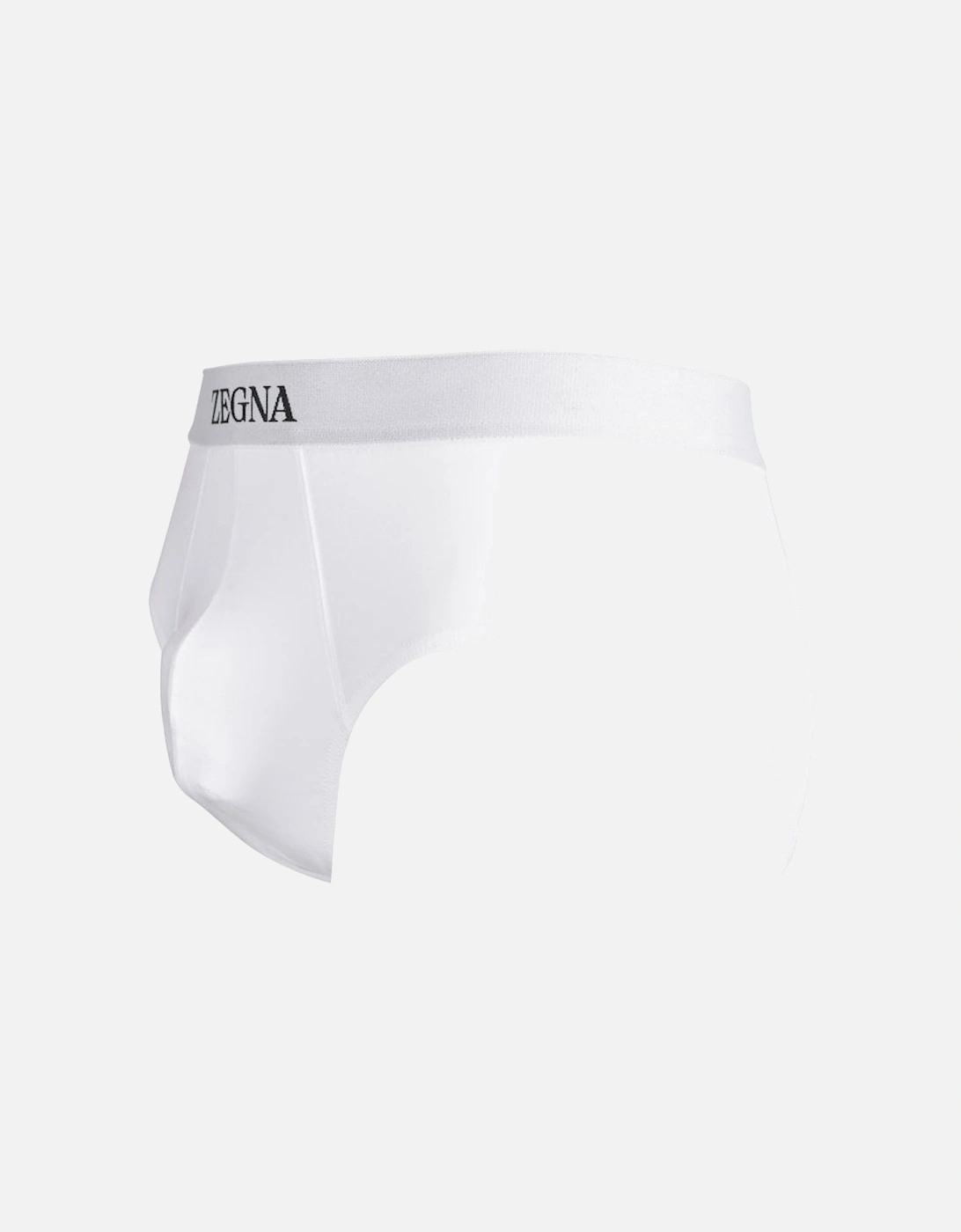 Stretch Cotton Midi Brief, White