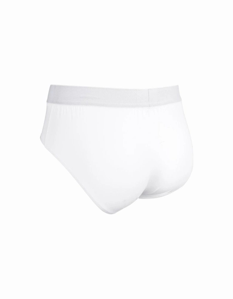 Stretch Cotton Midi Brief, White