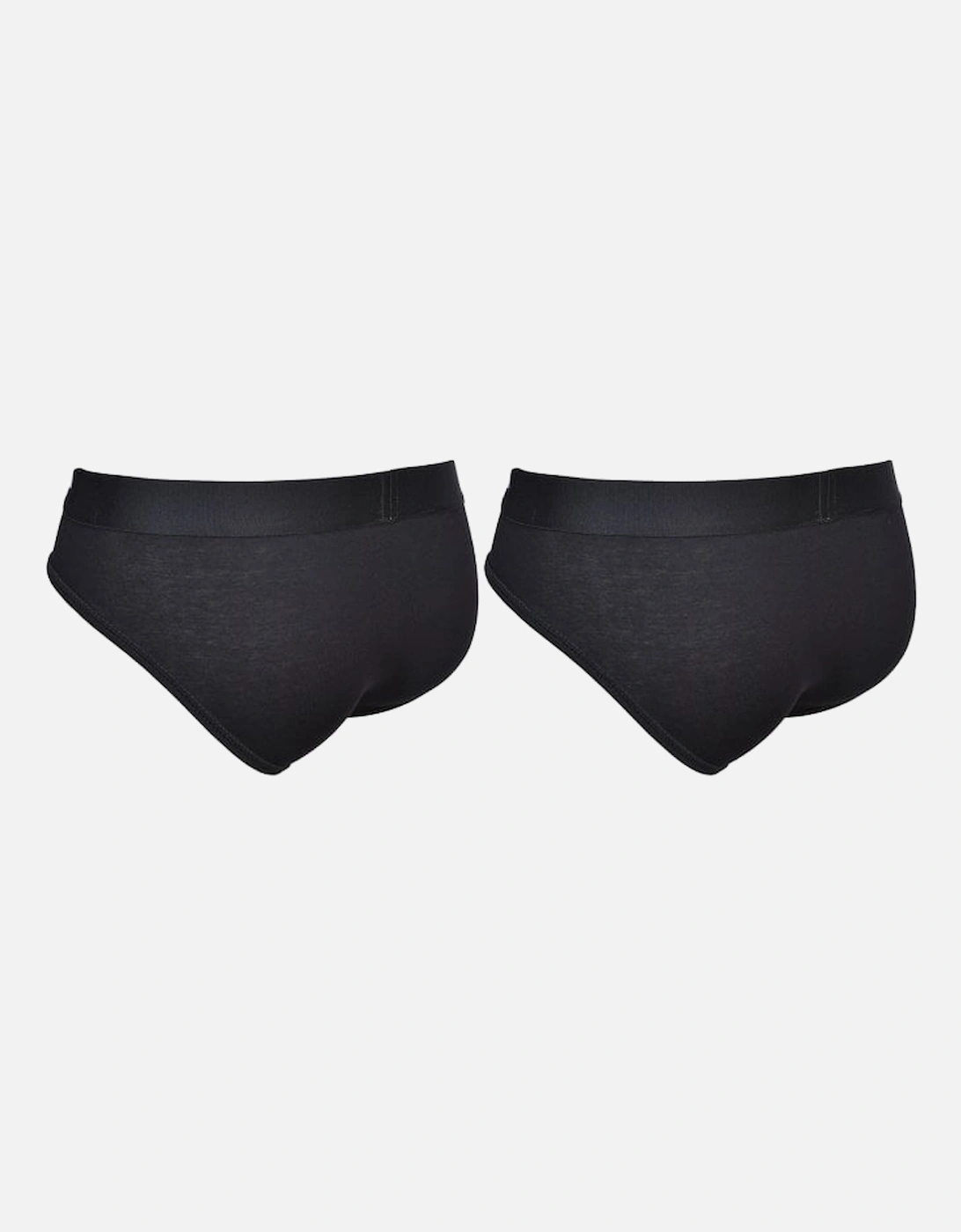 2-Pack Angled Logo Low-Rise Briefs, Black