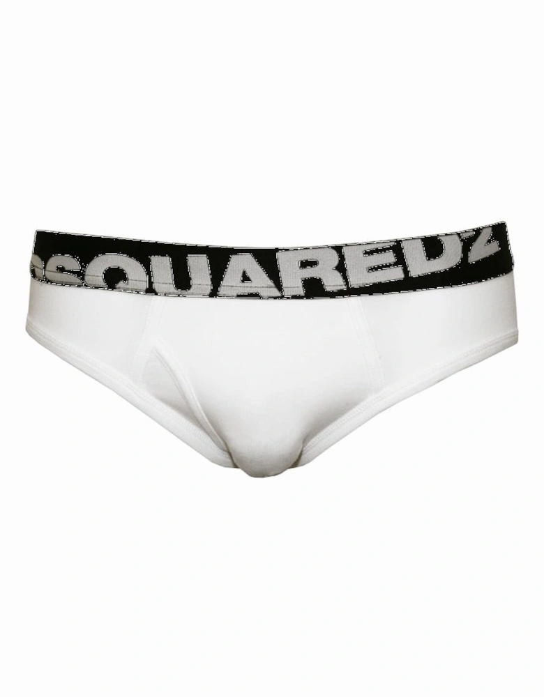 2-Pack Angled Logo Low-Rise Briefs, White