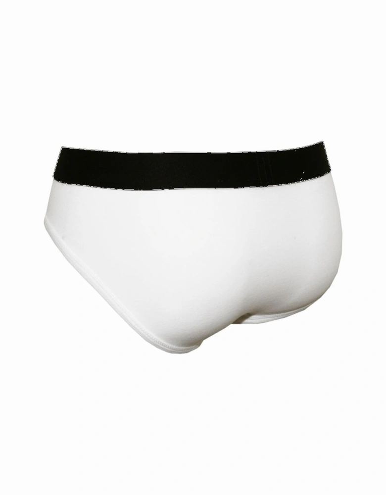 Angled Logo Low-Rise Brief, White/black