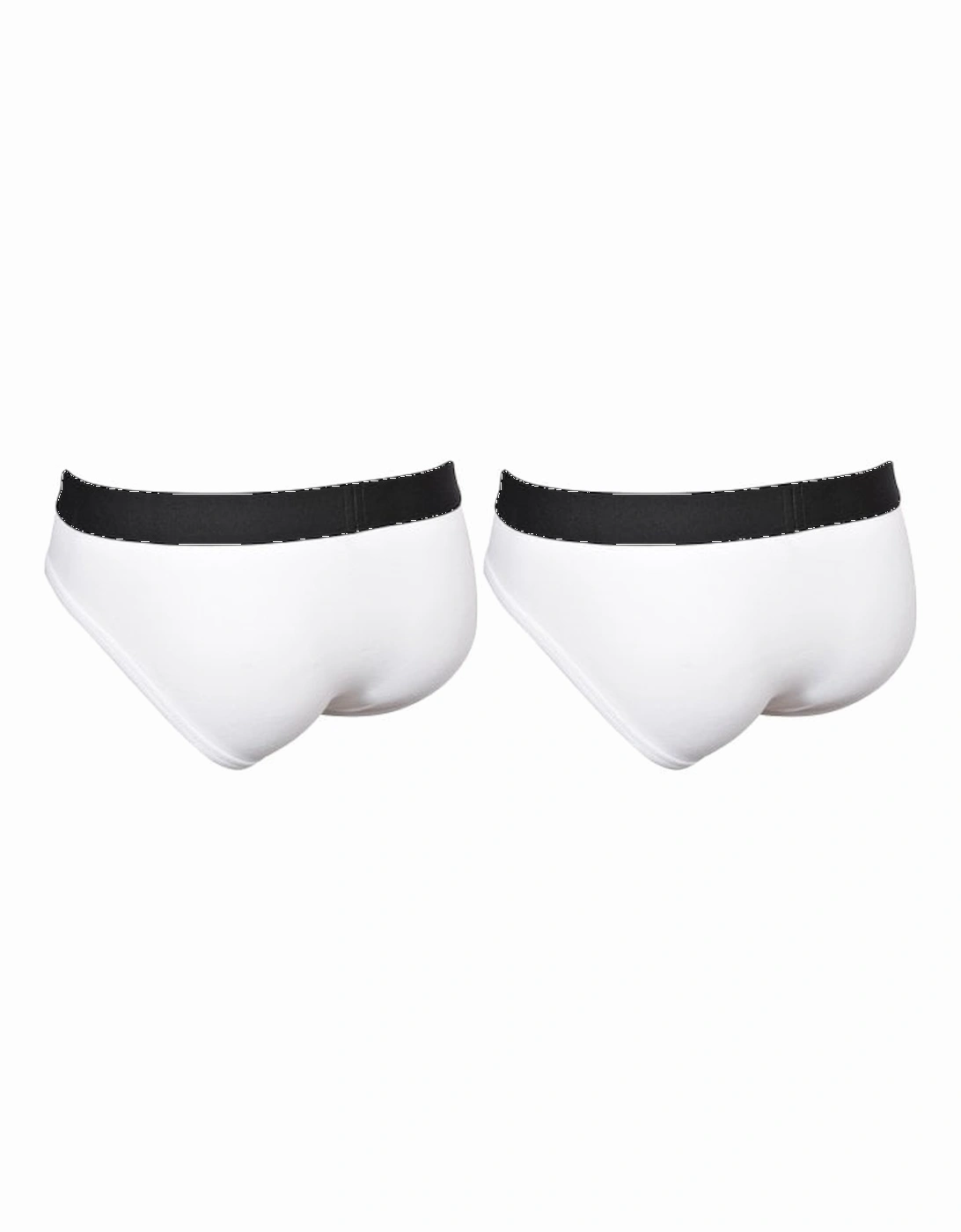 2-Pack Angled Logo Low-Rise Briefs, White