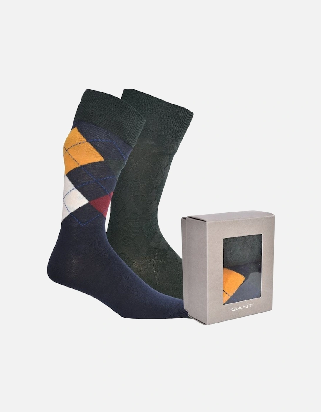 2-Pack Argyle Print Socks Gift Box, Multicolour, 6 of 5