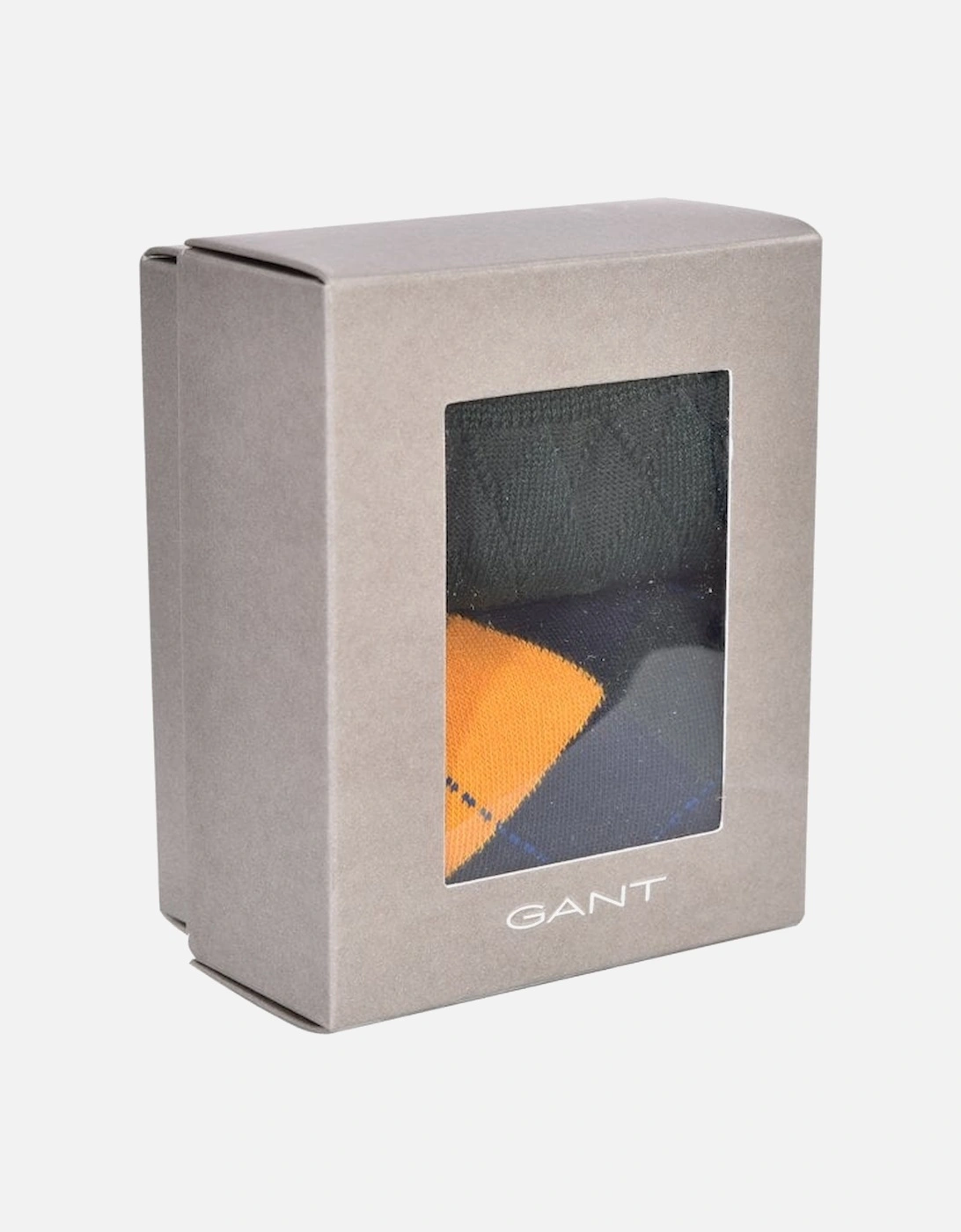 2-Pack Argyle Print Socks Gift Box, Multicolour