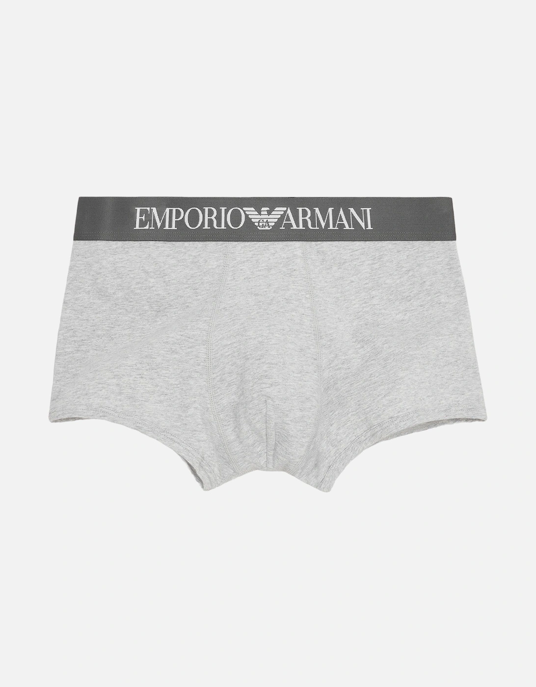 Emporio Armani Men's Grey Iconic Logoband Boxer Trunk, Melange - : 37/36/32 Extra Large