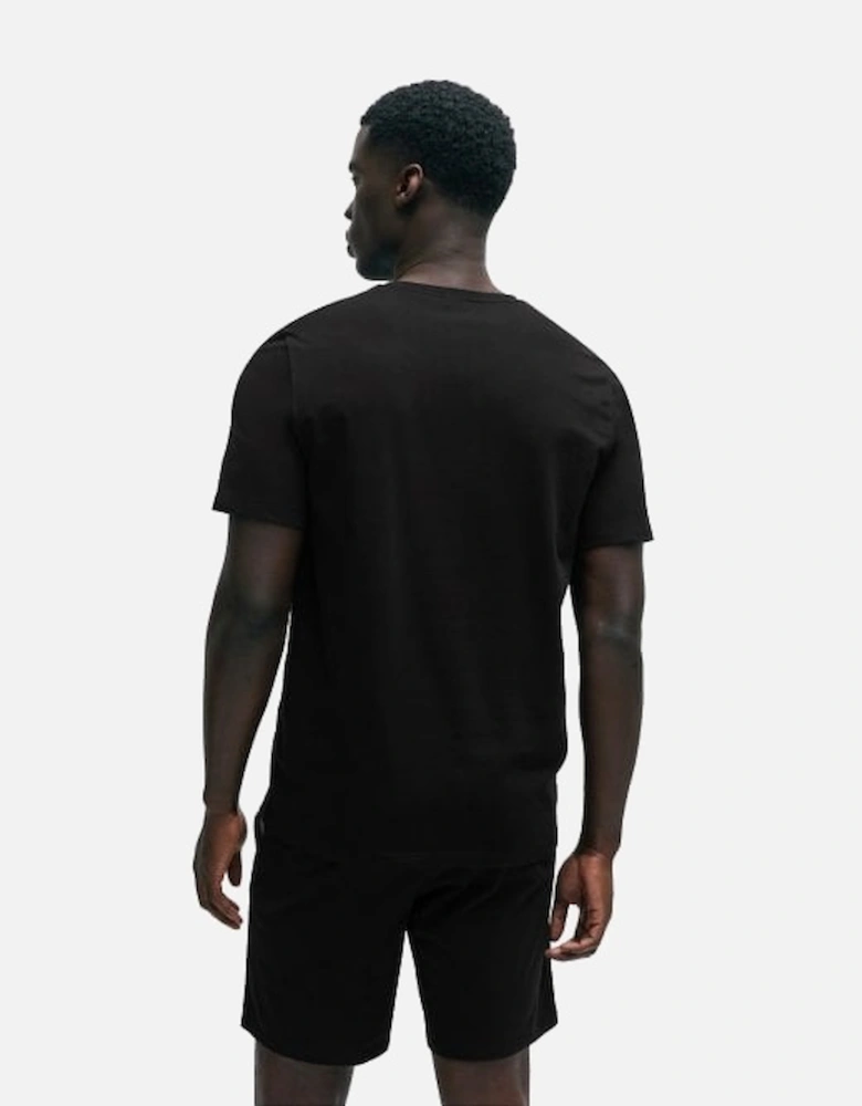 Luxe Jersey Crew-Neck Loungewear T-Shirt, Black