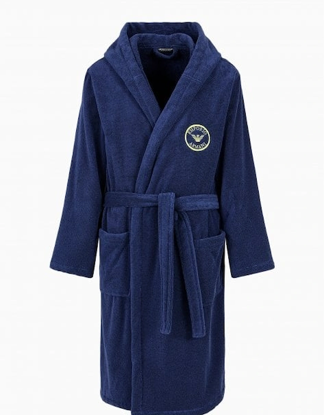 Iconic Logo Terry Bathrobe, Navy, 7 of 6