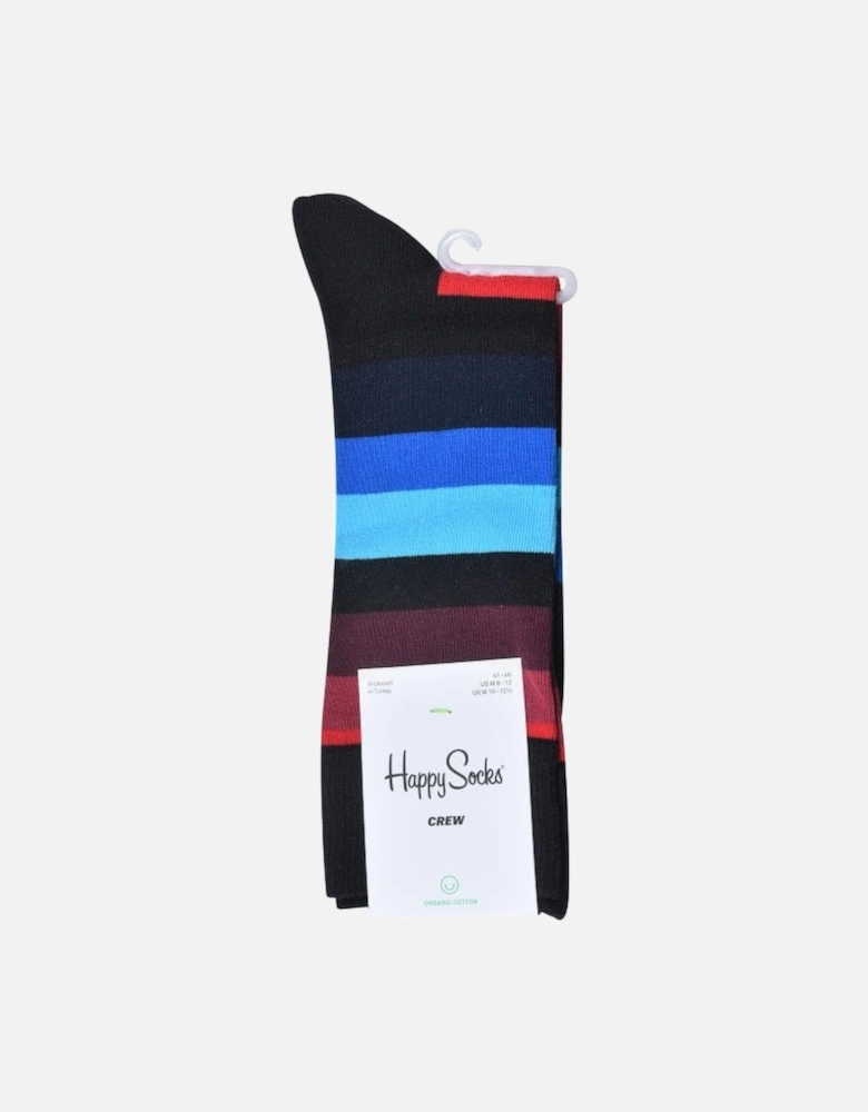 Stripe Socks, Black/blue