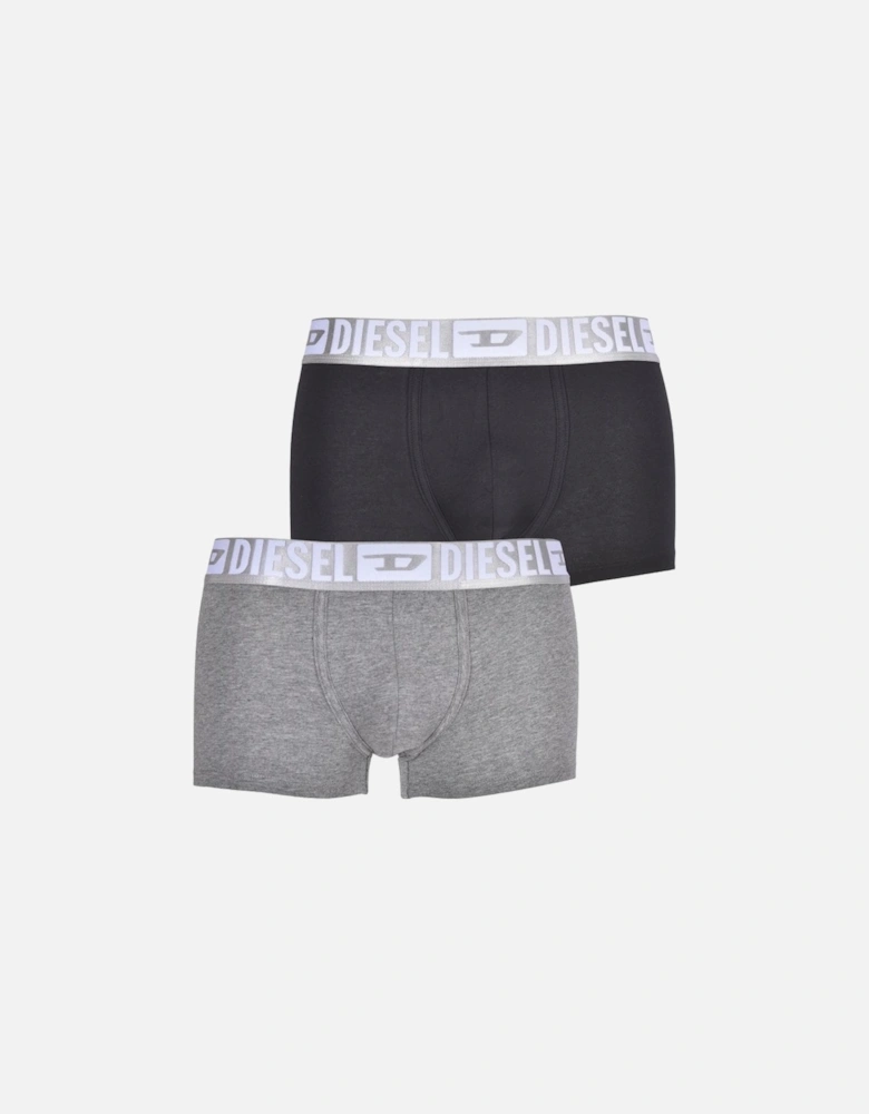 2-Pack Silver Division Boxer Trunks, Black/Grey