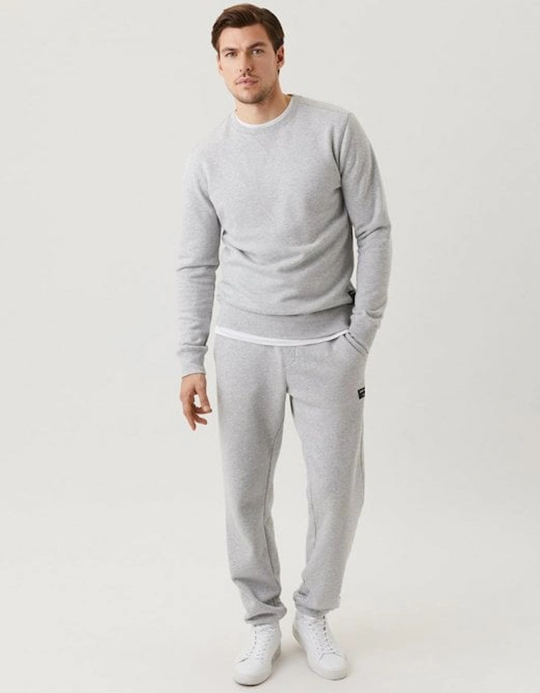 Centre Tracksuit Sweatshirt, Light Grey Melange