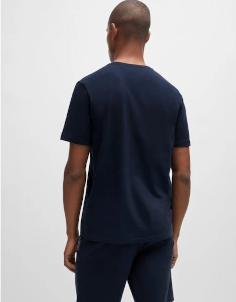 Luxe Jersey Crew-Neck Loungewear T-Shirt, Navy