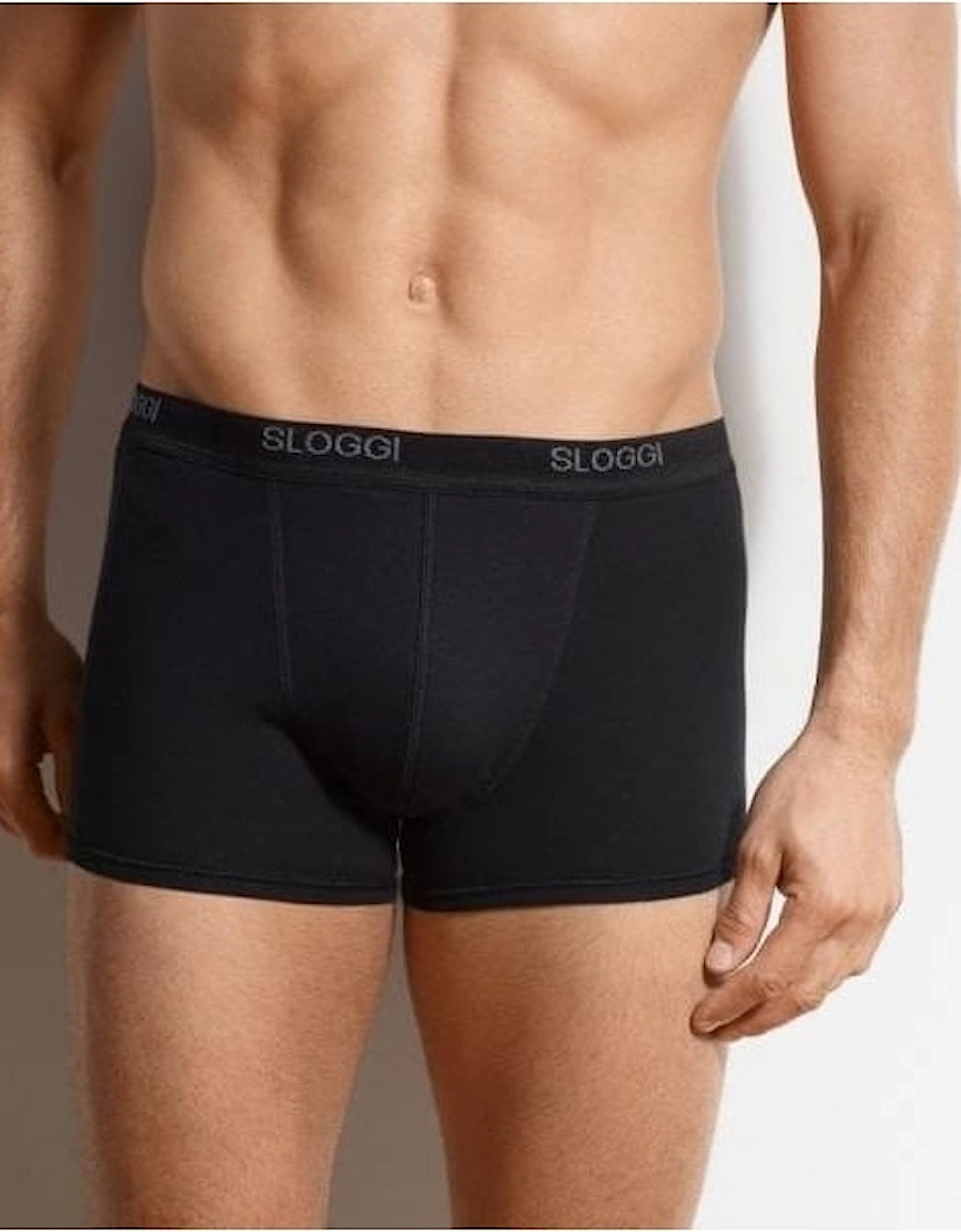 2-Pack Basic Short Boxer Trunks, Black