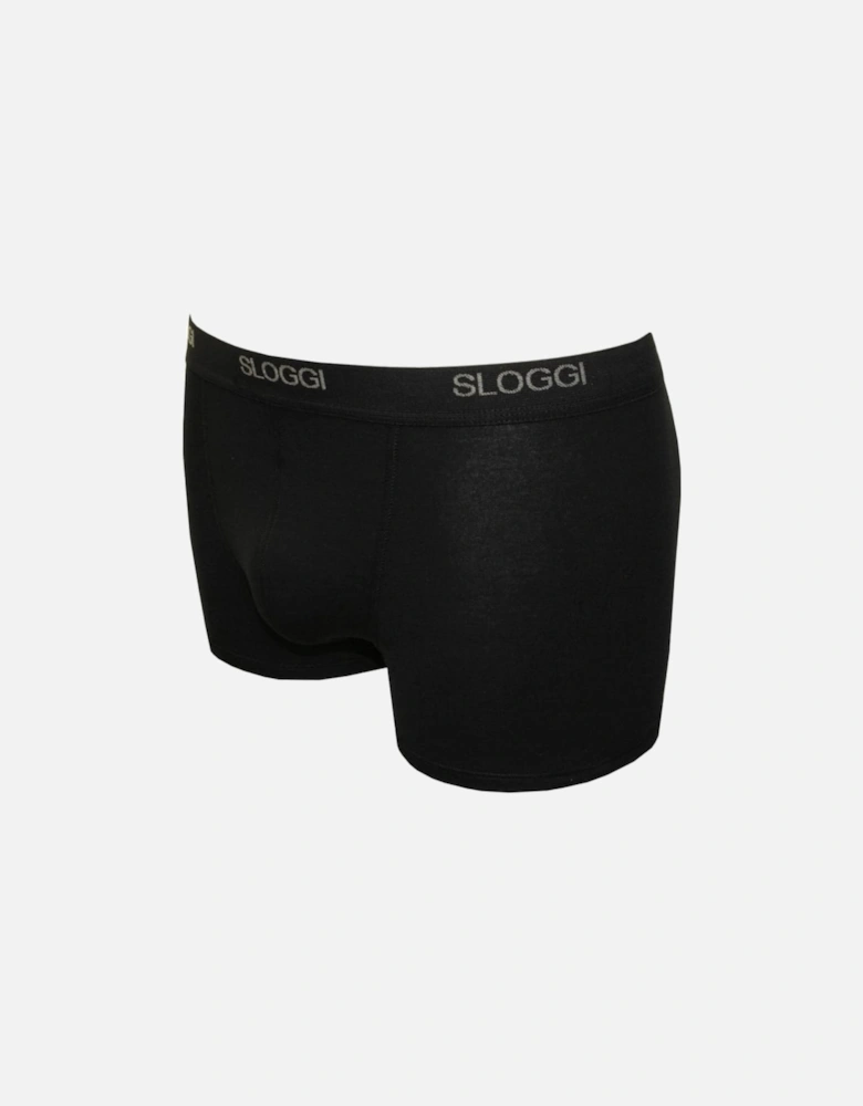 2-Pack Basic Short Boxer Trunks, Black
