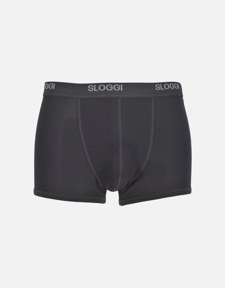 2-Pack Basic Short Boxer Trunks, Black