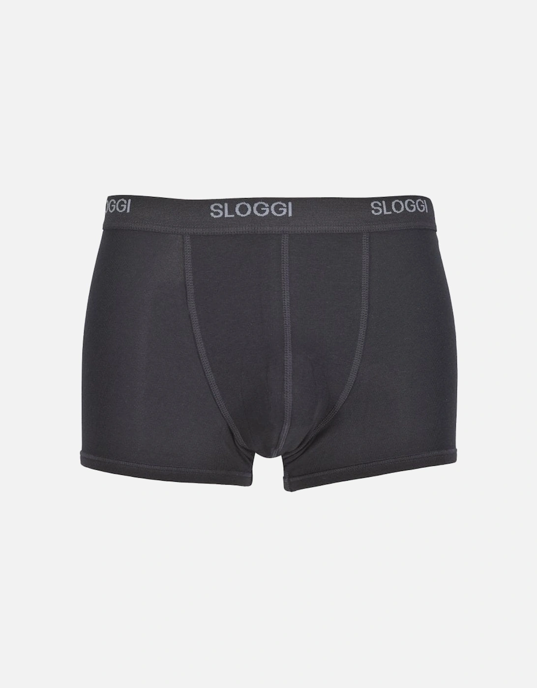 2-Pack Basic Short Boxer Trunks, Black