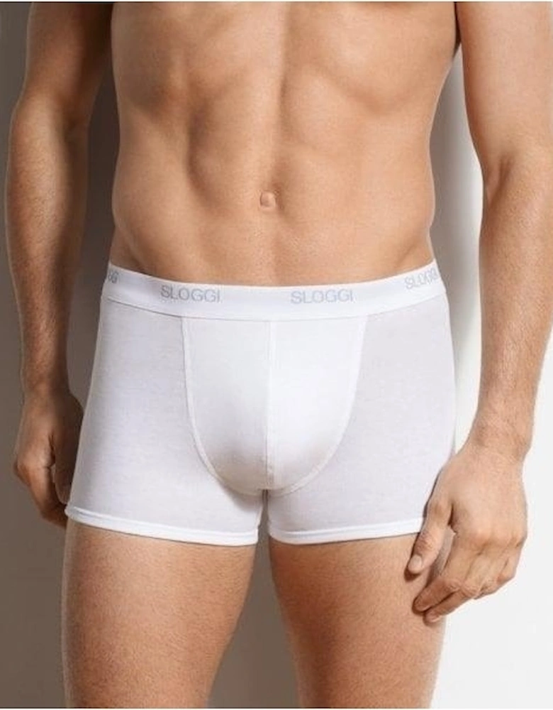 2-Pack Basic Short Boxer Trunks, White