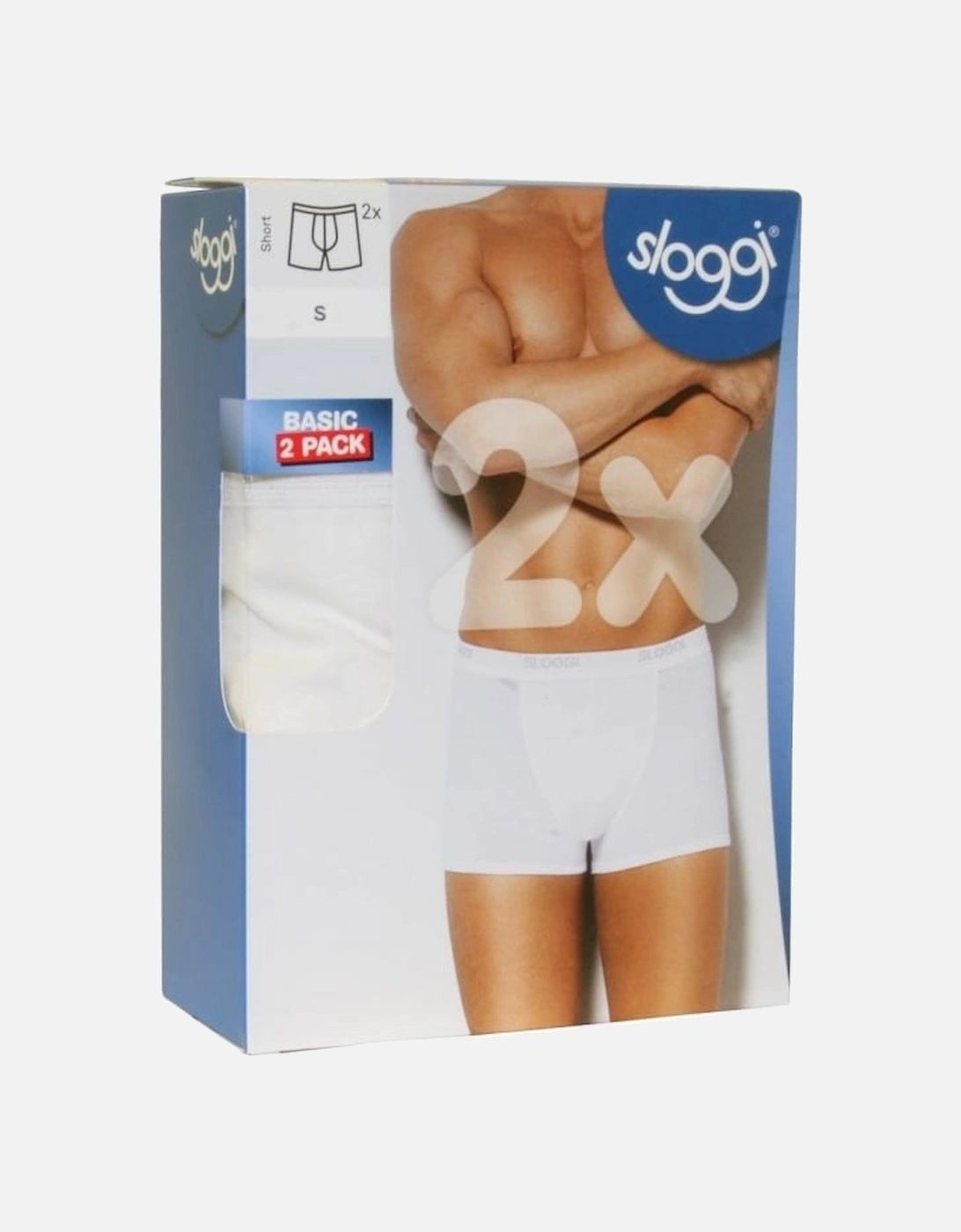 2-Pack Basic Short Boxer Trunks, White