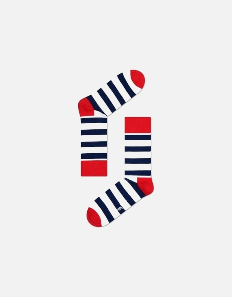 Stripe Socks, Navy/White/Red