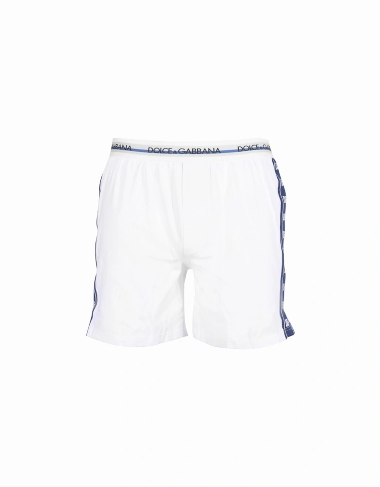 DG Monogram Trim Lounge Shorts, White