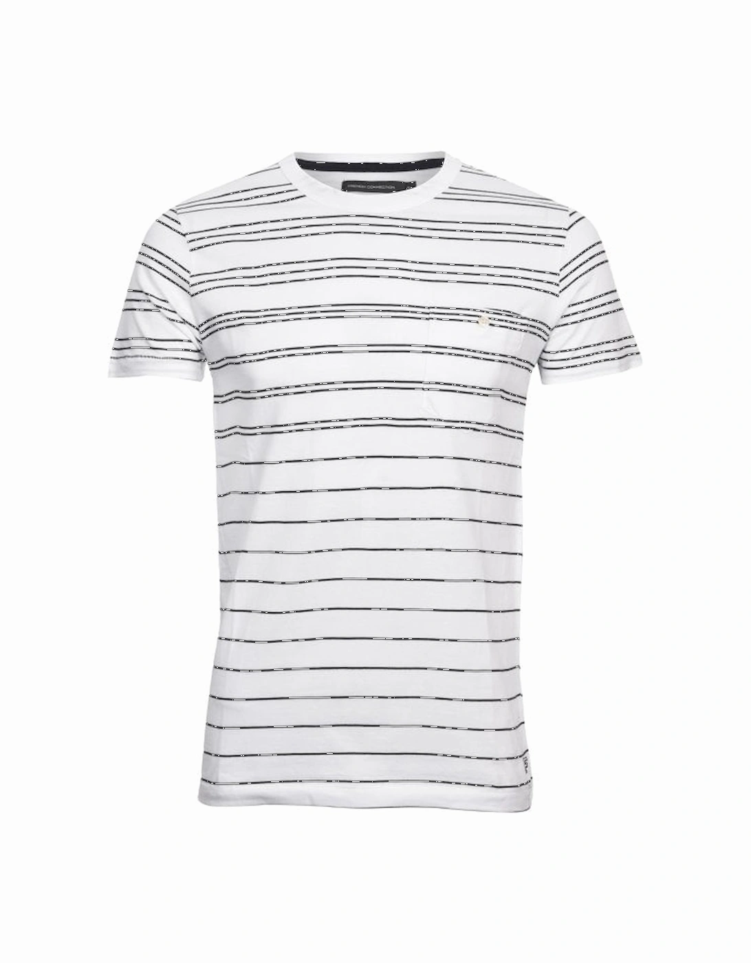 Striped Crew-Neck Pocket T-Shirt, White/navy, 5 of 4