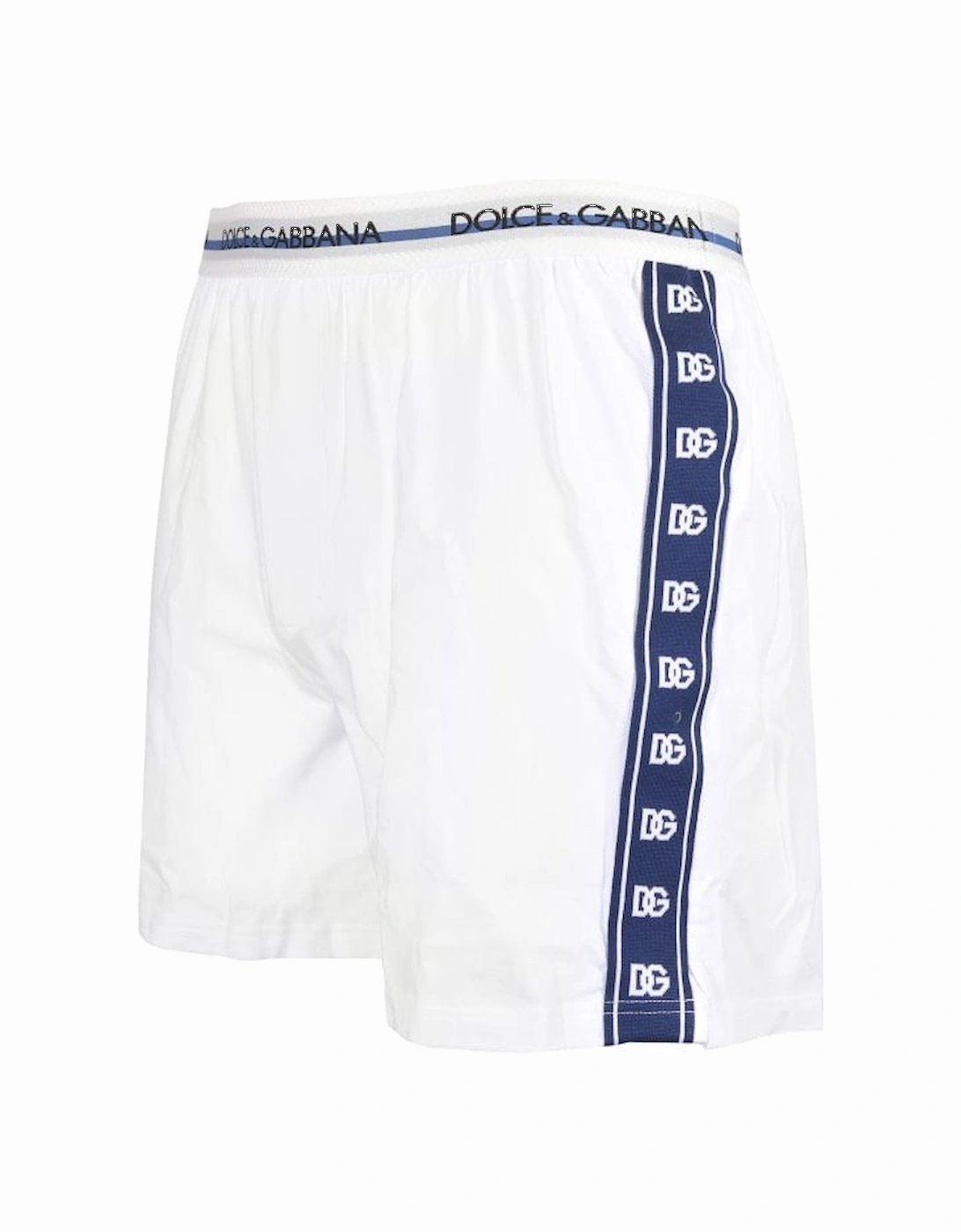 DG Monogram Trim Lounge Shorts, White