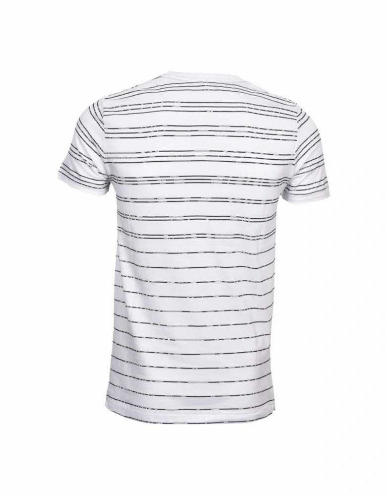 Striped Crew-Neck Pocket T-Shirt, White/navy