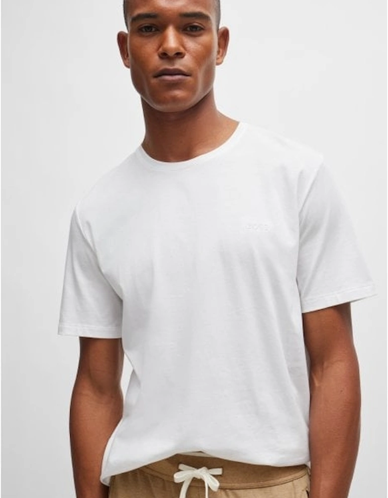 Luxe Jersey Crew-Neck Loungewear T-Shirt, White
