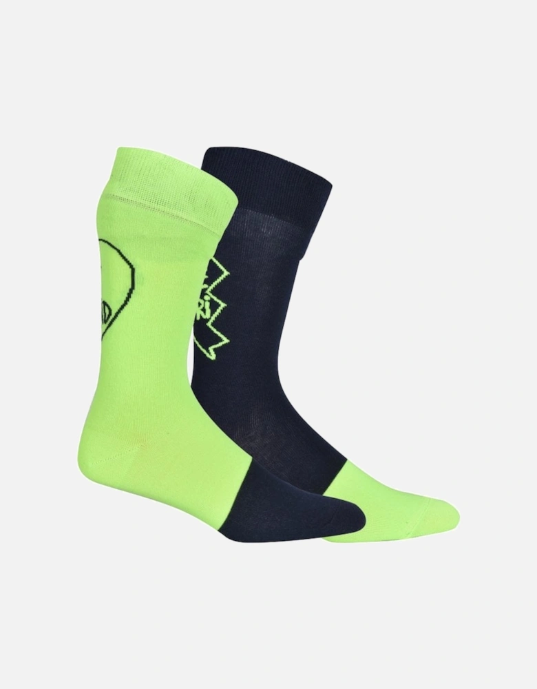 2-Pack Bestie Socks Gift Box, Navy/Green