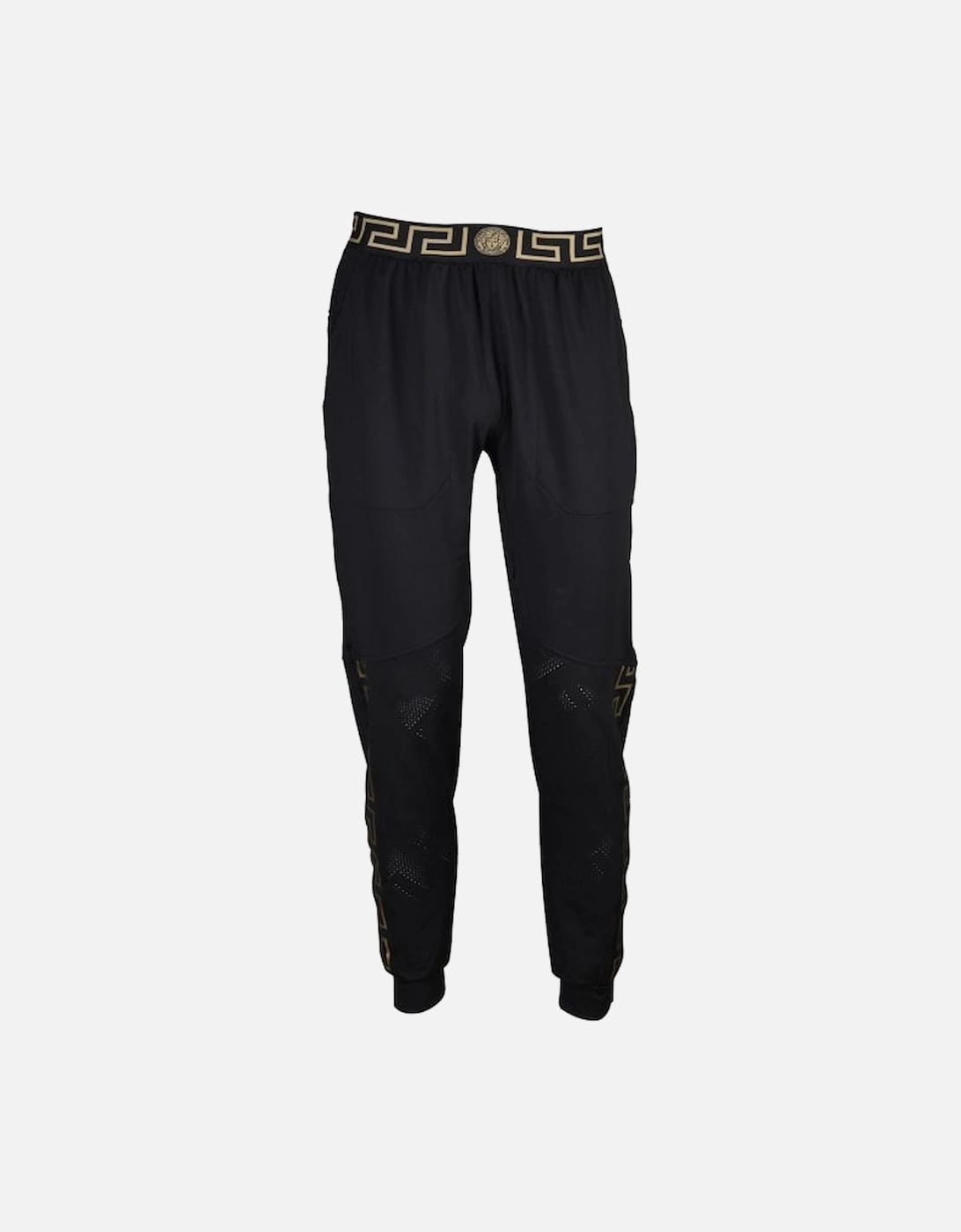 Iconic Logo Technical Gym Jogging Bottoms, Black/gold, 4 of 3
