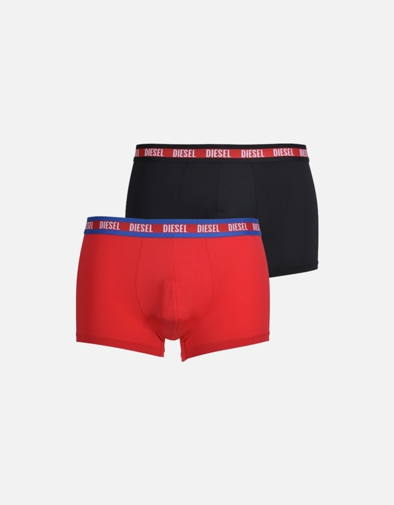 2-Pack Soft Microfibre Boxer Trunks, Red/Black