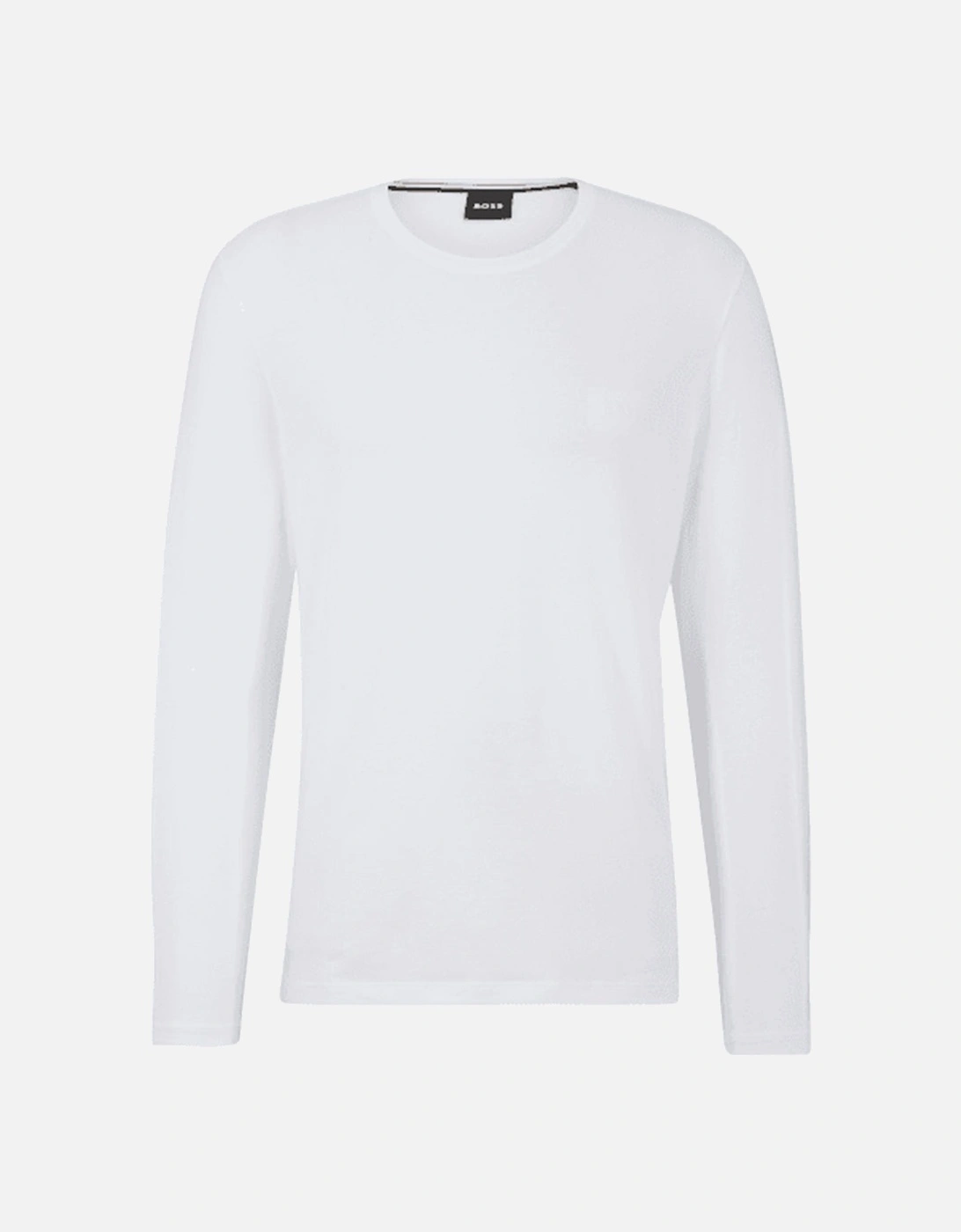 Luxe Jersey Long-Sleeve Loungewear T-Shirt, White, 2 of 1