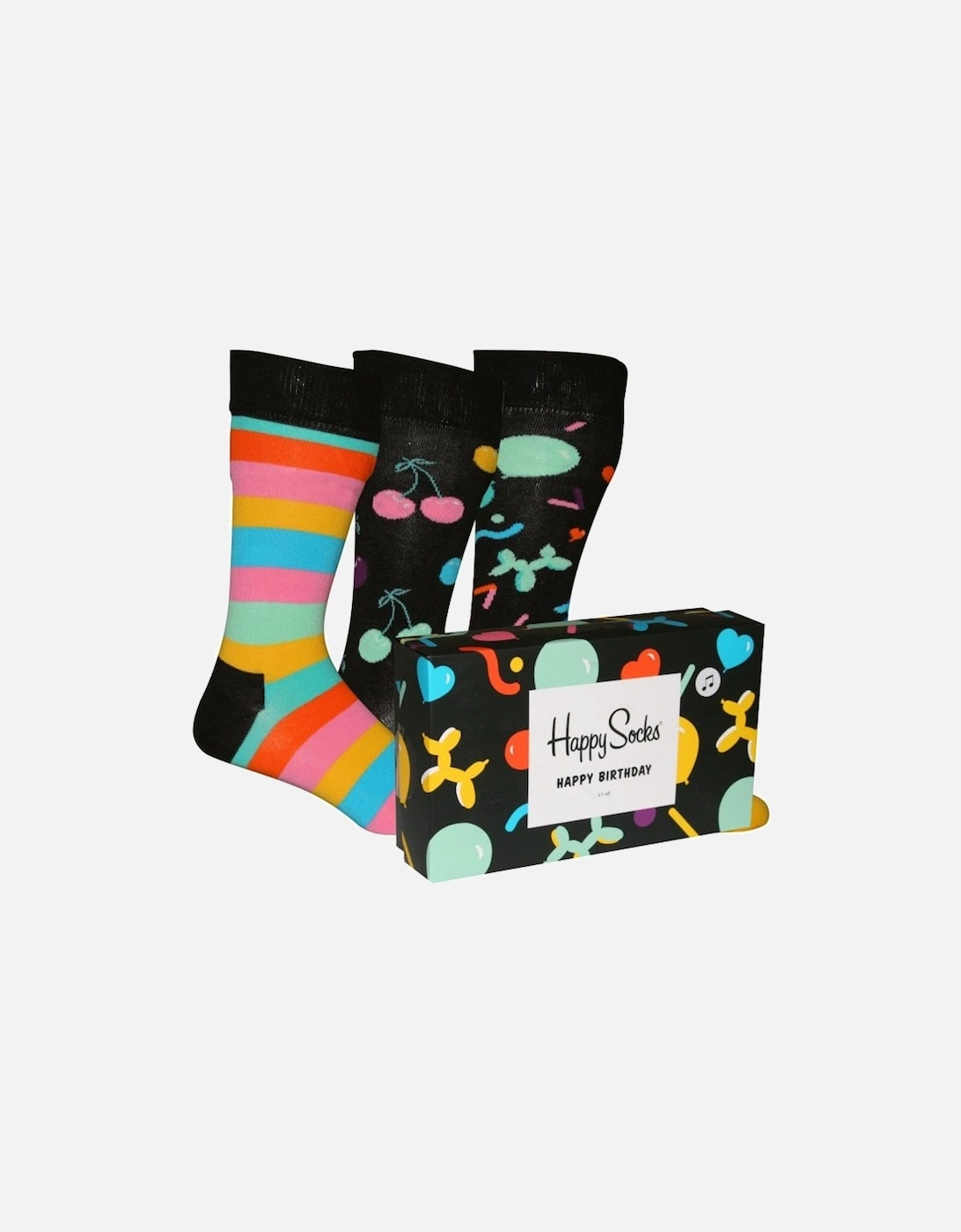 3-Pack Happy Birthday Socks Gift Box, Black/Multi, 12 of 11