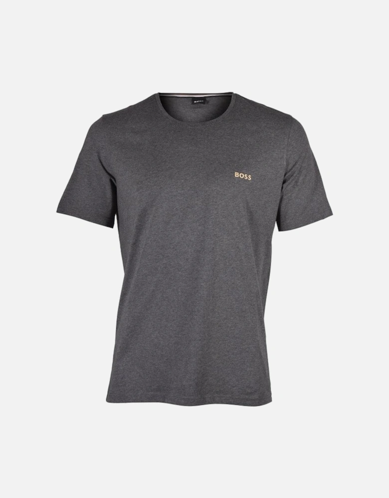 Luxe Jersey Loungewear T-Shirt, Charcoal/gold