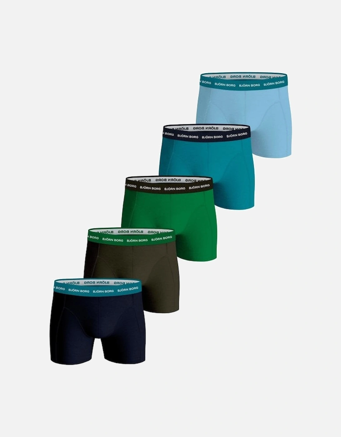 5-Pack Contrast Waistband Boxer Trunks, Multicoloured, 2 of 1