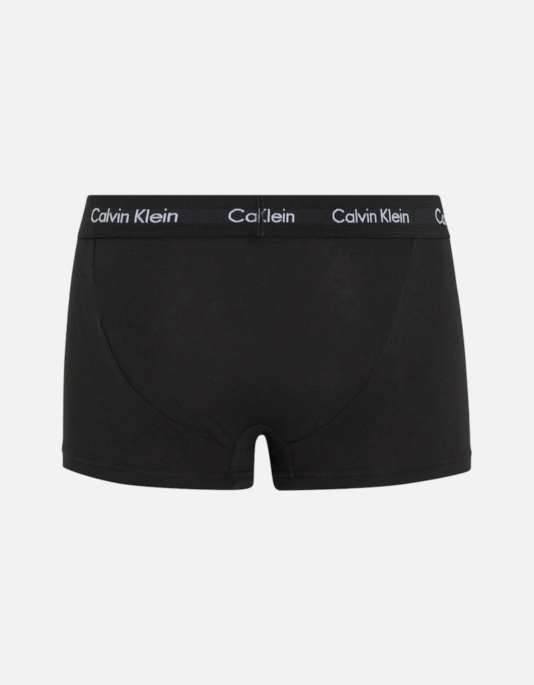 5-Pack Low-Rise Cotton Stretch Boxer Trunks, Black