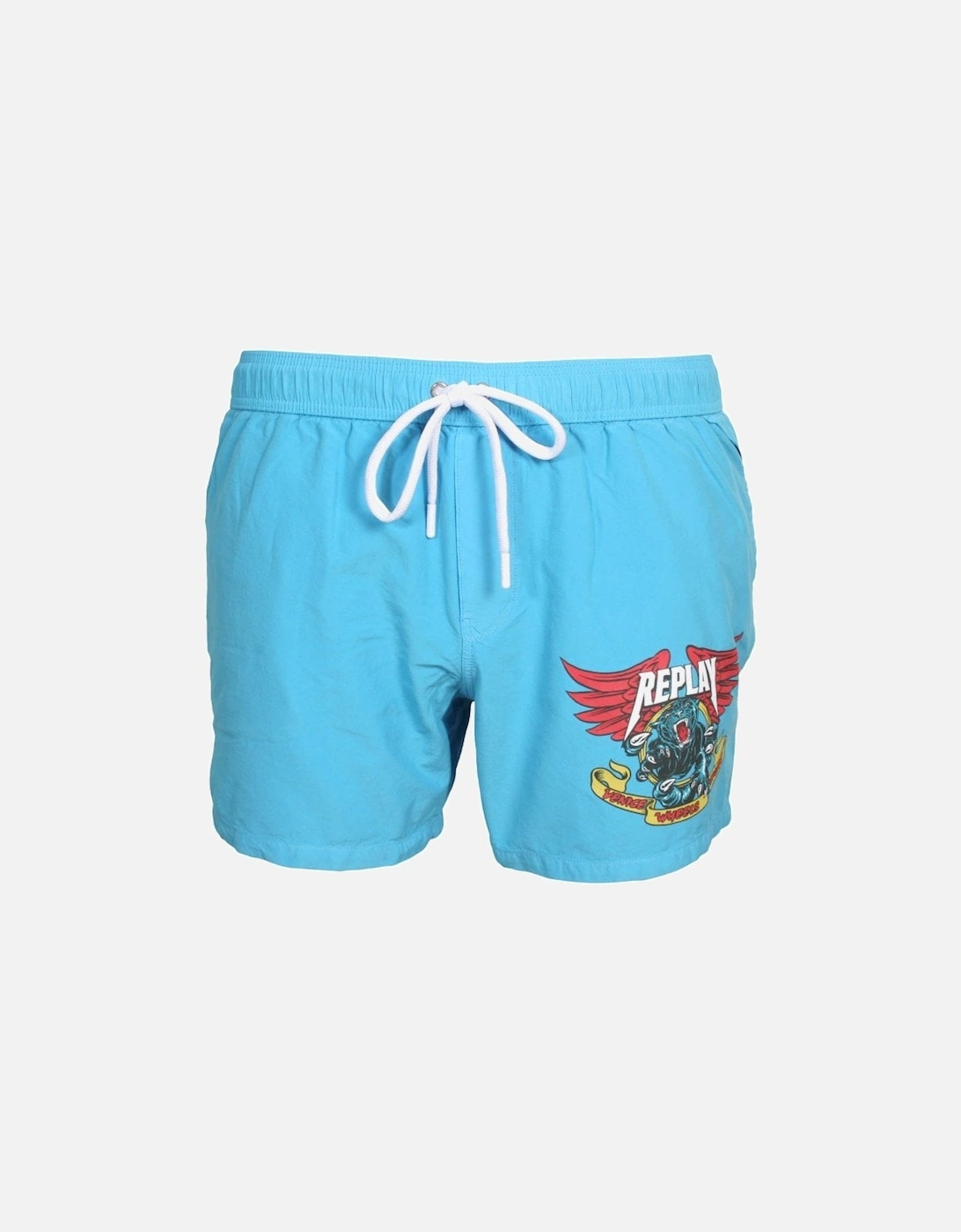 Luxe Tiger Print Swim Shorts, Sky Blue, 5 of 4