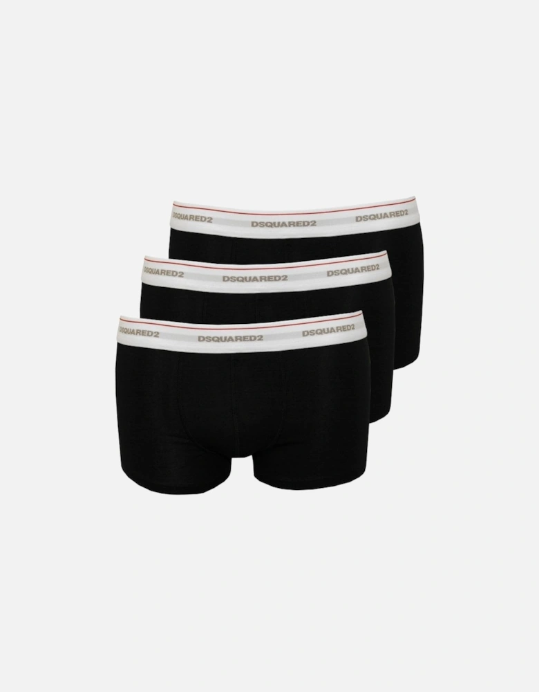 3-Pack Jersey Cotton Stretch Low-rise Boxer Trunks, Black