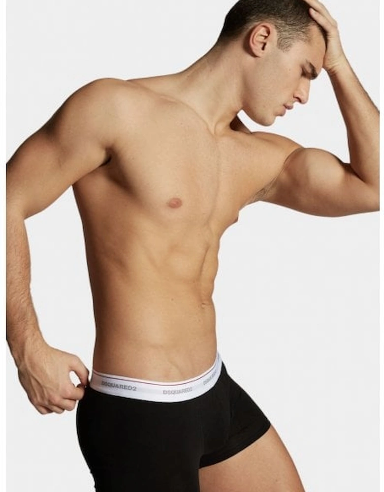 3-Pack Jersey Cotton Stretch Low-rise Boxer Trunks, Black