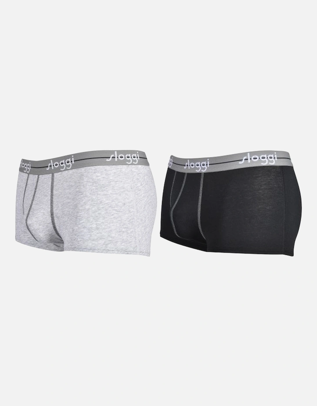 2-Pack Start Hipster Boxer Trunks, Grey/Black
