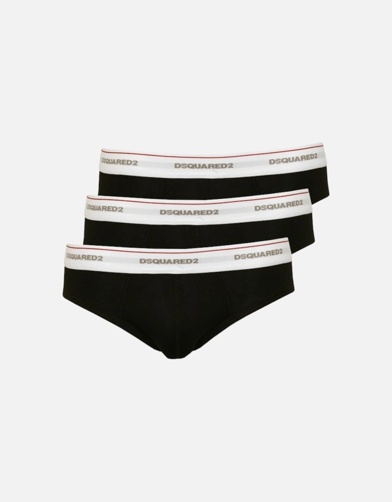 3-Pack Jersey Cotton Stretch Low-rise Briefs, Black