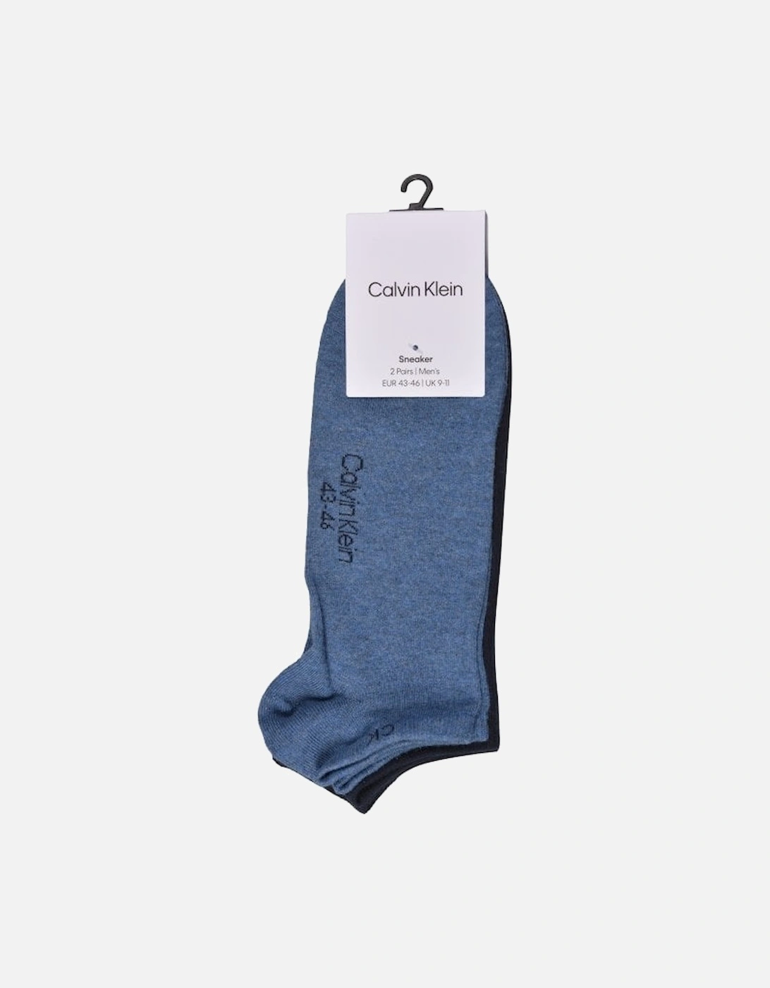 2-Pack Casual Trainer Socks, Denim Melange